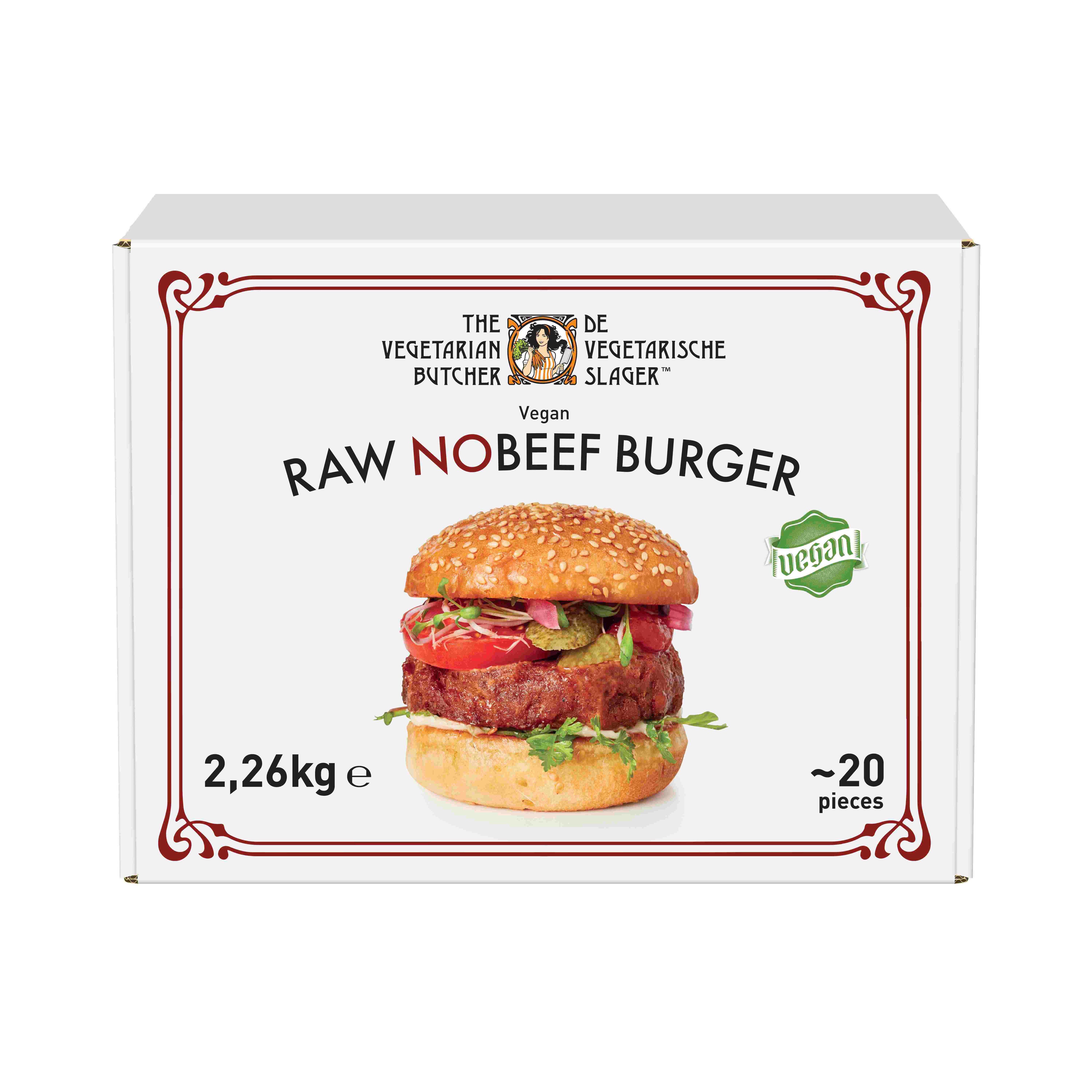 The Vegetarian Butcher Raw NoBeef Burger 1 x 20 x 113 g - Προϊόντα φυτικής προέλευσης με γεύση, μαγείρεμα, υφή και αίσθηση σαν το κρέας.